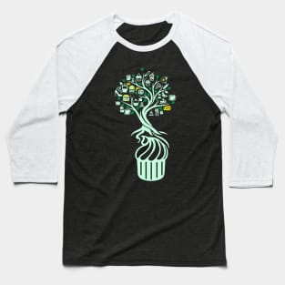 Cupcake Muffin Tree Of Life Yoga Celtic Viking Yggdrasil Baseball T-Shirt